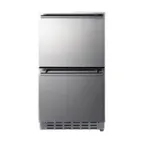 image of Summit ADRD18OS 18" Outdoor Undercounter Refrigerator w/ 2 Drawers, Stainless Steel, 3.4 cu.ft.