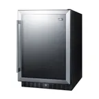 image of Summit AL57G 24" Built-in Undercounter Glass Door Refrigerator in Black, ADA compliant, 5 cu. ft.