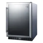 image of Summit AL57GCSS 24" Built-in Undercounter Glass Door Refrigerator in Stainless Steel, ADA compliant, 5 cu. ft.