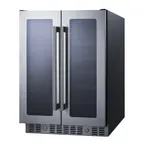 image of Summit ALFD24WBV 23" Glass Door Wine Refrigerator, Dual Temperature, 21 Bottles