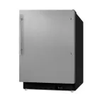 image of Summit ALR47BSSHV 20" Built-in or Freestanding Undercounter Refrigerator in Black, Stainless Steel Door, 3.5 cu. ft.