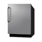 image of Summit ALR47BSSTB 20" Built-in or Freestanding Undercounter Refrigerator in Black, Stainless Steel Door, Towel Bar Handle, 3.5 cu. ft.