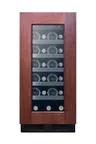 image of Summit ALWC15PNR - 2.2 Cu Ft Undercounter Wine Cooler, 15" Black, Glass Door, LED, Digital, Reversible