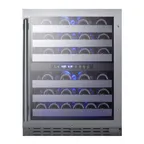 image of Summit ALWC532 24" Glass Door Wine Refrigerator, Dual Temperature, 46 Bottles
