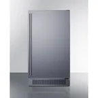 image of Summit BIM182ADA Ice Maker, 18" Stainless Steel, 60 lb/day Clear Cubes, 33 lb Bin, 115V 11.8A, ADA