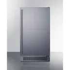 image of Summit BIM182OSADA Ice Maker With Bin, 18" Stainless, 60 lb Ice, 33 lb Bin, Defrost, R600a, 115V ETL