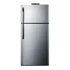 image of Summit BKRF21SS 30" Break Room Refrigerator-Freezer in Black, Stainless Steel Door, 21 cu. ft.