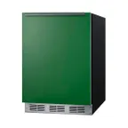 image of Summit BRF631BKG 23" Undercounter Freezer in Black, w/ Emerald Green Door, 5.1 cu. ft.