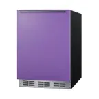 image of Summit BRF631BKPADA 23" Undercounter Freezer in Black, w/ Lavender Purple Door, ADA Compliant, 5.1 cu. ft.