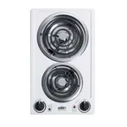 image of Summit CCE211WH 12" Electric Radiant Cooktop w/ (2) Spiral Burners, Manual Controls, White Porcelain, 1.5 kW, 115v