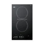 image of Summit CR2110B 12" Electric Radiant Cooktop w/ (2) Burners, Black Smooth Ceramic Glass Surface, 2.4 kW, 115v