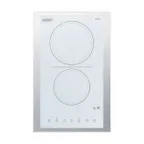 image of Summit CR2B23T4WTK15 15" Electric Radiant Cooktop w/ (2) Burners, White Ceramic Glass and Stainless Steel Frame, Digital Controls, 3.0 kW, 230v