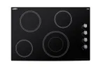 image of Summit CR4B30MB 30" Electric Radiant CookTop w/ (4) Burners, Black Ceramic Glass, Manual Controls, 6.0 kW, 240v