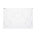 image of Summit CR5B30T8W 30" Electric Radiant Cooktop w/ (5) Burners, White Ceramic Glass, Digital Controls, 7.2 kW, 240v