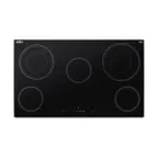 image of Summit CR5B36T9B 35" Electric Radiant Cooktop w/ (5) Burners, Black Ceramic Glass, Digital Controls, 7.7 kW, 240v