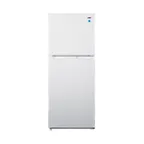 image of Summit FF1088W 24" Reach-In Refrigerator Freezer in White, Reversible Doors, 10.1 cu. ft.
