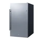 image of Summit FF195 19" Built-in or Freestanding Undercounter Refrigerator in Black, Stainless Steel Door, 3.13 cu. ft.