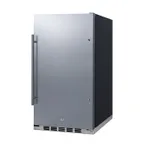 image of Summit FF195H34 19" Built-in or Freestanding Undercounter Refrigerator in Black, Stainless Steel Door, 3.13 cu. ft