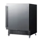 image of Summit FF27BSSCAS 27" Built-in Undercounter Refrigerator in Black, Stainless Steel Door, w/ Casters, 5 cu. ft.