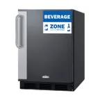 image of Summit FF6BK7BZADA 24" Reach-In Refrigerator in Black, Right Hinged Door, ADA Compliant, 5.5 cu. ft.