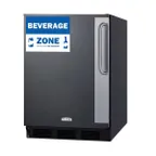 image of Summit FF6BK7BZADALHD 24" Reach-In Refrigerator in Black, Left Hinged Door, ADA Compliant, 5.5 cu. ft.