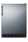 image of Summit FF708BL7SSADA 24" Undercounter Reach-In Refrigerator in Black, Stainless Steel Door, ADA Compliant, 5.1 cu. ft.
