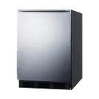 image of Summit FF7BKBISSHHADA 24" Built-in Undercounter Refrigerator in Black, Stainless Steel Door, ADA Compliant, 5.5 cu. ft.