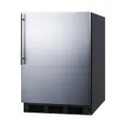 image of Summit FF7BKBISSHVADA 24" Built-in Undercounter Refrigerator in Black, Stainless Steel Door, Pro-Style Handle, 5.5 cu. ft.