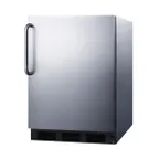 image of Summit FF7BKCSSADA 24" Built-in or Freestanding Undercounter Refrigerator in Stainless Steel, ADA Compliant, 5.5 cu ft