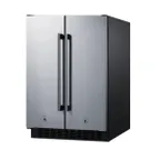 image of Summit FFRF24SS Reach-In Refrigerator Freezer in Black, w/ Stainless Steel Door, 3.78 cu. ft.