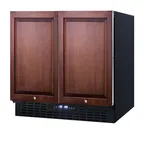 image of Summit FFRF36IF 36" Built-in or Freestanding Refrigerator Freezer in Black, Panel Ready Doors, 5.8 cu. ft.