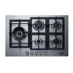 image of Summit GCJ5SS 29" Built-In Gas Cooktop/Hotplate with (5) Burners, Stainless Steel Surface, 38.100 BTU