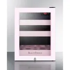 image of Summit LX114LPTP - 13" BeautiFridge Refrigerator, 0.85 cu.ft., Black, Glass Door with Lock, R600a, 115V