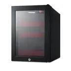 image of Summit LX114LR 13¾" BeautiFridge Refrigerator, 0.85 cu.ft, Black, Glass Door with Lock, R600a, 115V