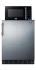 image of Summit MRF708BLSSA 24" Combination Refrigerator and Microwave, Reversible Door, 5.3 cu. ft.