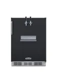 image of Summit SBC58BFRTPADA 24" Tap Kegerator 5.3 Cu.ft Black Stainless 2-Column Dual Taps 5 Lb CO2 Tank
