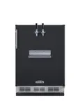 image of Summit SBC58BFRTPCF Keg Cooler, 24" Black, 5.3 cu.ft, Dual Front Tap, Height, CO2, 115V ETL