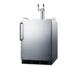 image of Summit SBC58BLBICSSADA 24" 1 Tower Draft Beer Cooler Dispenser, 5.5 cu. ft.