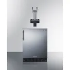 image of Summit SBC7BRSFLTWCFADA Floating Tap Brew Kegerator, Black 24", 5.8 cu.ft, Taps, 5lb Nitrogen Tank