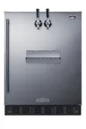 image of Summit SBC7BRSFRTPADA - 24" Black Kegerator, 5.3 cu ft, Dual Front Taps, 5 lb CO₂ Tank, 115V, ETL