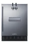 image of Summit SBC7BRSFRTPCF 24" Keg Cooler, 5.3 cu.ft, Black Steel, Dual Front Tap, Adjustable, 5 Lb CO2 Tank