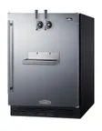 image of Summit SBC7BRSFRTPCFADA 24" Black/Steel Keg Cooler, 5.3 cu.ft, Dual Taps, ADA, 115V, R600a