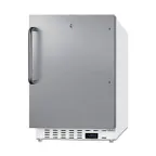 image of Summit SCF505SSTBADA 19" Undercounter Freezer in White, w/ Stainless Steel Door, ADA Compliant, 2.47 cu. ft.