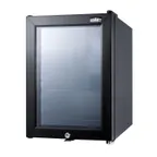 image of Summit SCR114L Glass Door Beverage Merchandiser, 0.85 cu.ft, Black, Reversible, Thermostat, 115V