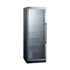 image of Summit SCR1401LH 24"Beverage Center w/ Left Hinged Glass Door, Black Exterior, 12.6 cu.ft