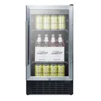 image of Summit SCR1841BCSS 18" Beverage Center with Glass Door, Stainless Steel Exterior, 2.7 cu.ft
