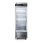 image of Summit SCR23SSGLH 28" 1-Section Reach-In Refrigerator w/ Left Hinged Glass Door, Bottom Mount, Stainless Steel, 23 cu. ft.