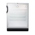 image of Summit SCR600BGLBIADA 24" Built-in Undercounter Glass Door Refrigerator in Black, 5.5 cu. ft.