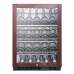 image of Summit SCR610BLCHPNR 24" Glass Door Wine Refrigerator, Single Temperature, 20 Bottles