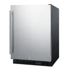 image of Summit SCR610BLSD 24" Stainless Steel Door Undercounter Refrigerator in Black, 5 cu. ft.